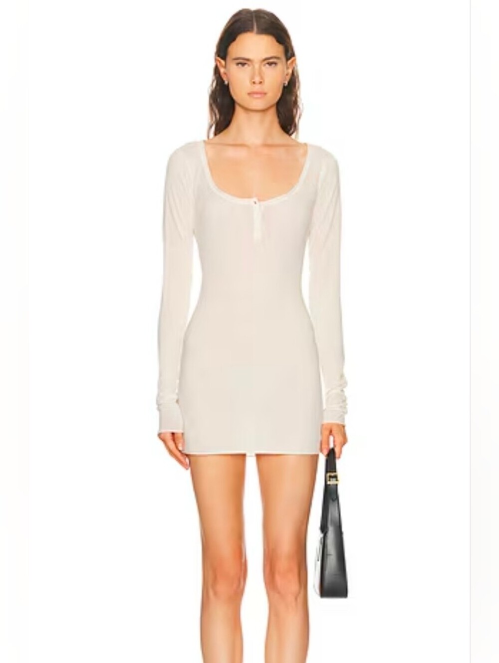 Skims Sheer Cashmere Henley Mini Dress 3x